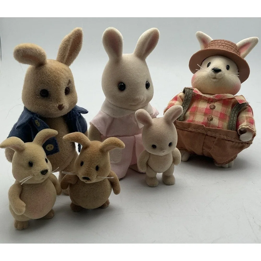 Easter Bunny Family, Daddy Woodzeez, Moms & Kids - Lot of 6